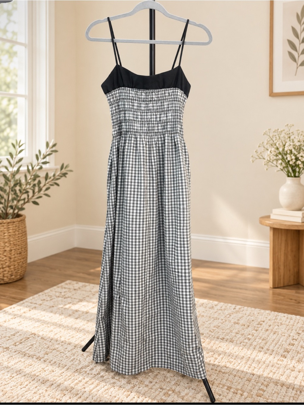 Rails Black and White Gingham Midi Dress - Picture 6 of 11